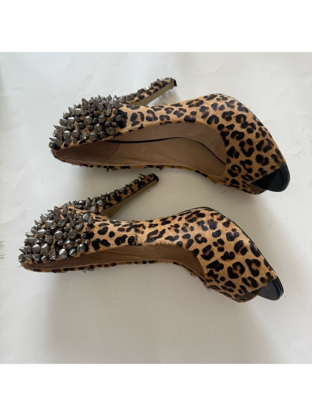 Leopard Print Stilettos Spiked high heels open toe 
Women’s 9 USA Party Wedding - Picture 16 of 16